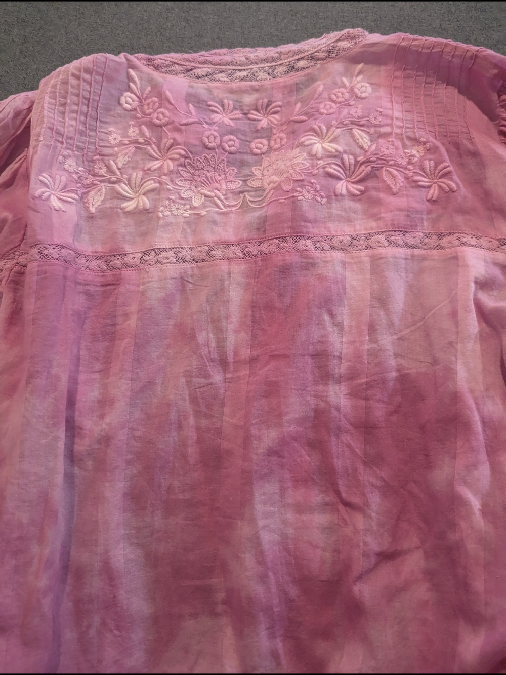 LoveShackFancy Ronda Pink Button-Down Embroidered Cotton Blouse - Picture 5 of 5